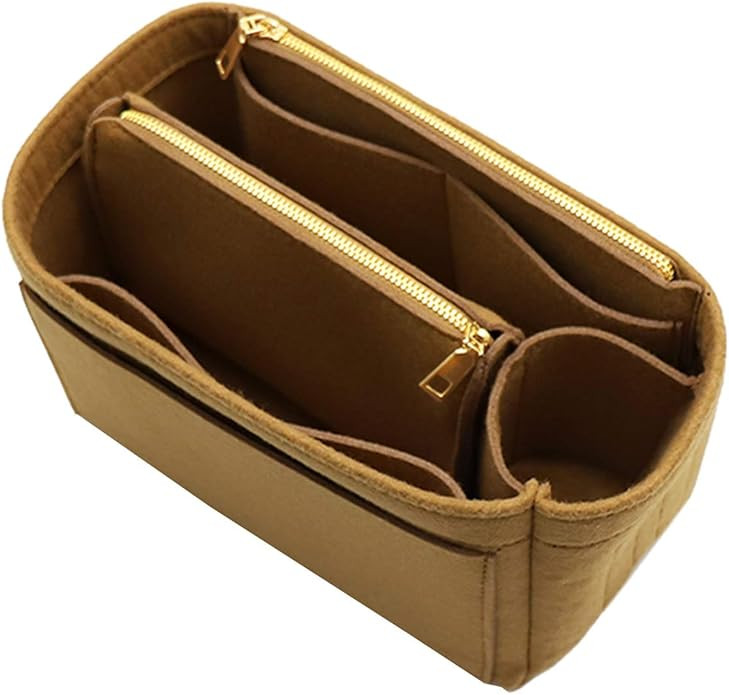 LEXSION Felt Purse Bag Organizer Insert with zipper Bag Tote Shaper Fit Speedy Neverful PM MM | Amazon (US)