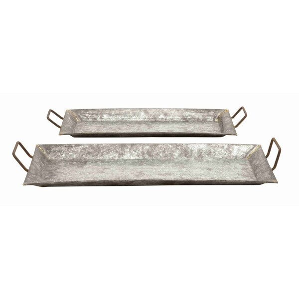 Decorative Metal Galvanized Trays (Set of 2) | Bed Bath & Beyond