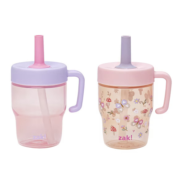Zak Designs Capri Toddler Tumbler For Travel or At Home, 10oz 2-Pack Durable Plastic Sippy Cups W... | Walmart (US)