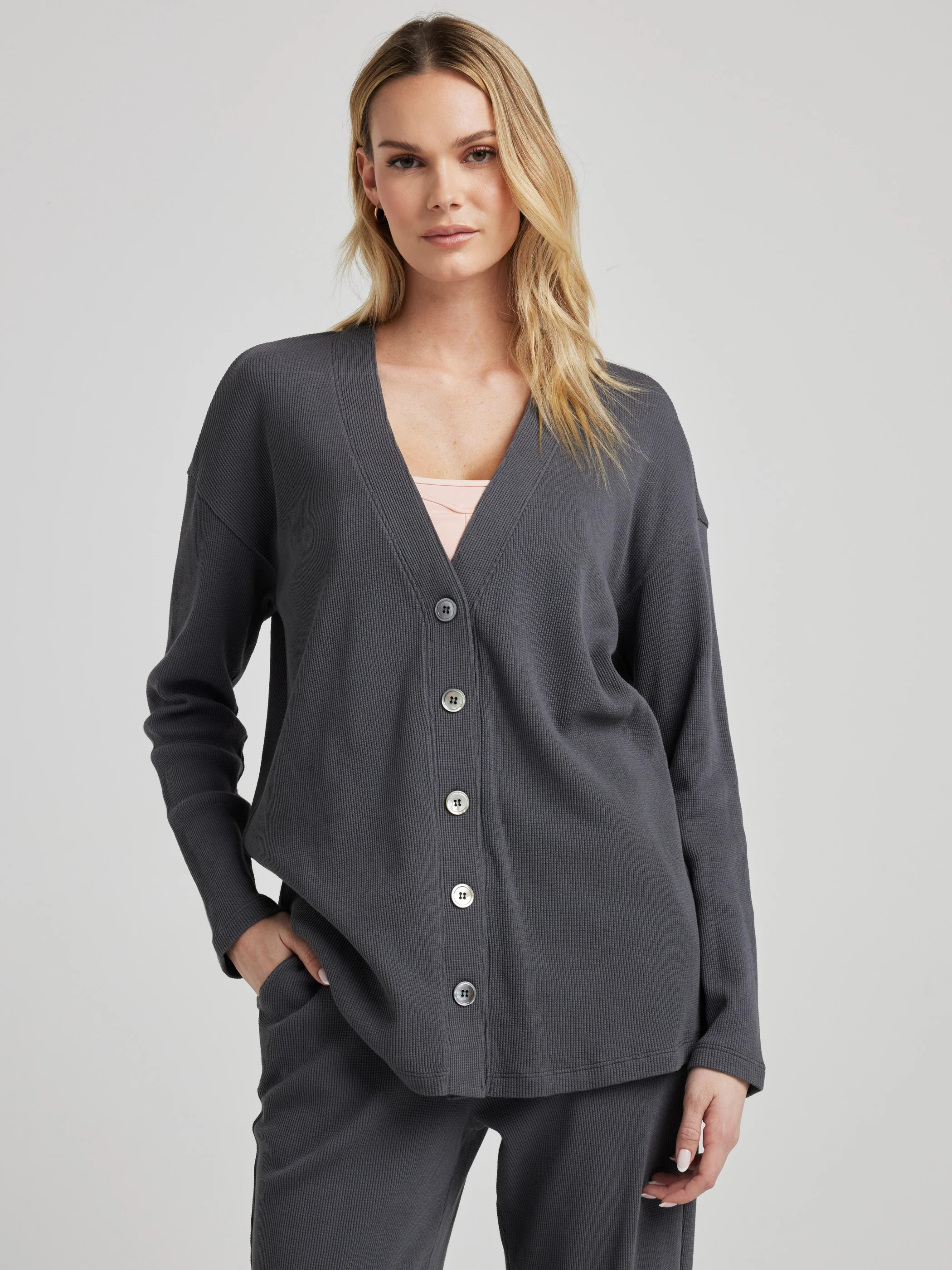 Organic Thermal Relaxed Cardigan | Losano