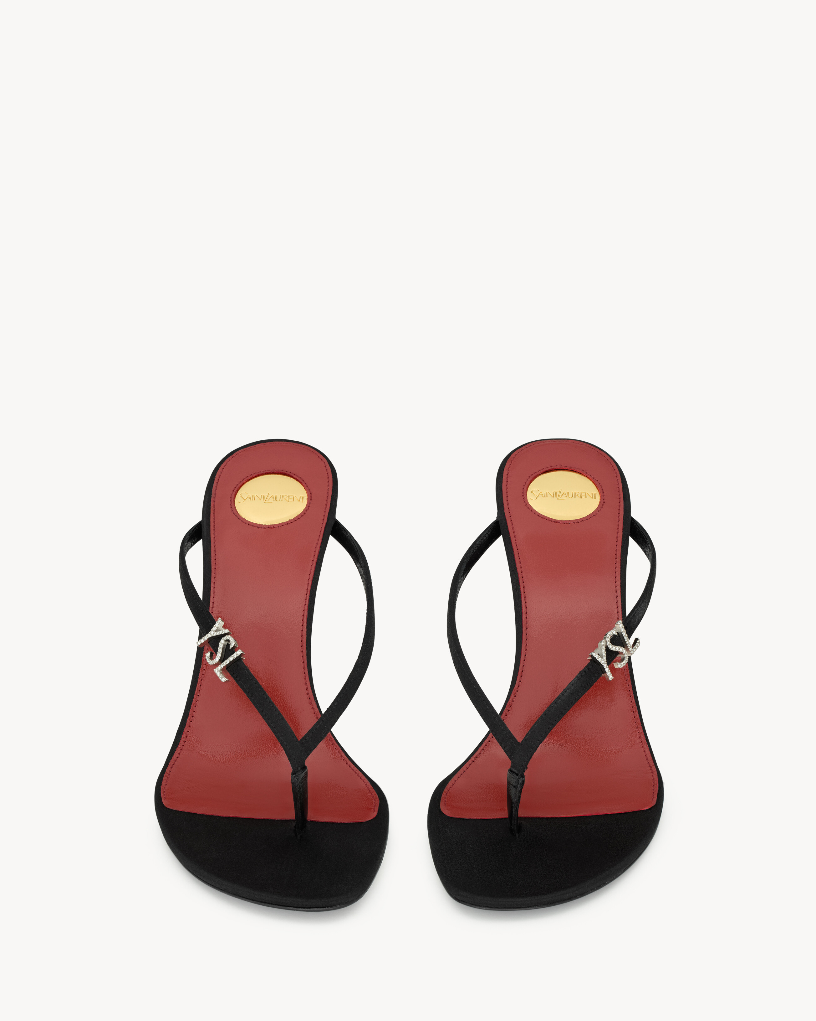 JERRY mules in satin crepe and rhinestones | Saint Laurent Inc. (Global)