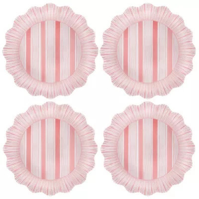 Juliska Cabana Stripe Melamine Dinner Plate Set/4 - Coral | Belk