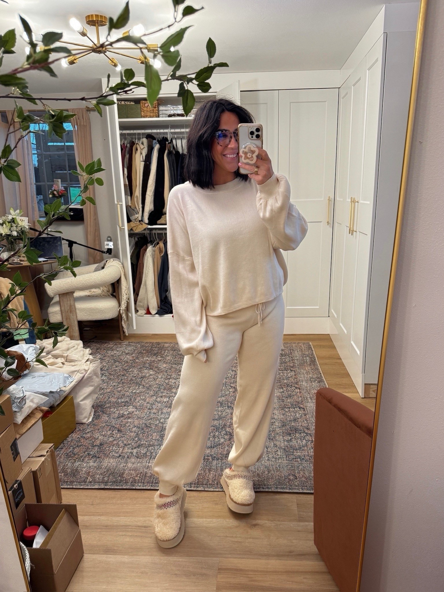 This is one of my favorite cozy loungewear sets. I'm in a size L. Super affordable and great quality. How cute would this be for galantines day with your girlies, it comes in pink! 

Cozy winter outfit, matching set, loungewear, Valentine's Day in, galantines outfit, midsize, trendy 

#LTKootd #LTKMidsize #LTKFindsUnder50