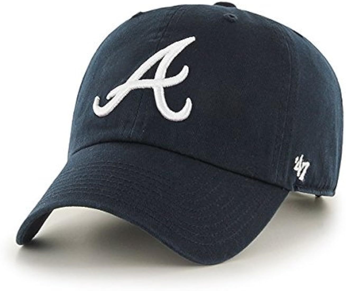 '47 MLB Atlanta Braves Brand Navy Basic Logo Clean Up Home Adjustable Hat | Amazon (US)
