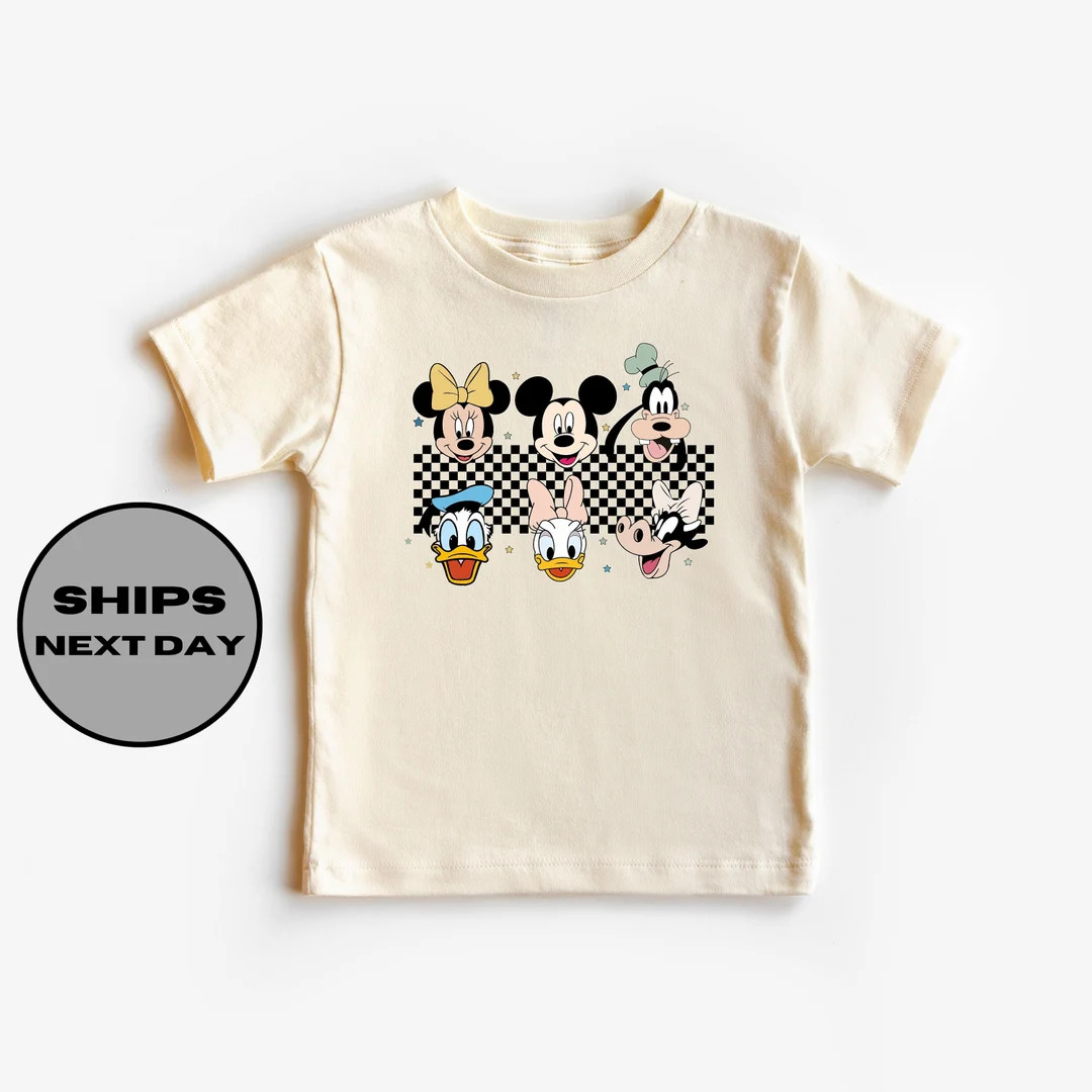 Checkered Mickey and Friends Toddler T-shirt, Checkered Disney Toddler Shirt, Mickey and Friends ... | Etsy (US)