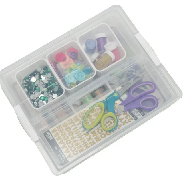 Everything Mary 7-Piece Clear Plastic Craft and Hobby Storage Container for Craft Tools | Walmart (US)