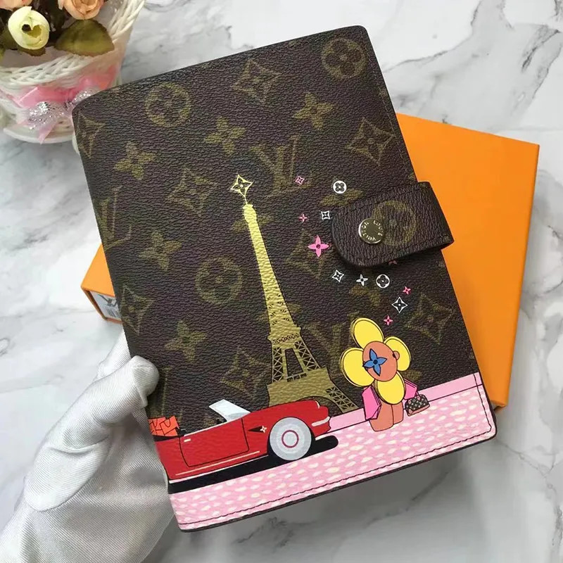 Dupe L V Classic Monogram Canvas Notepad Credit Card Holder Bag Medium Ring Agenda Cover With Box... | DHGate