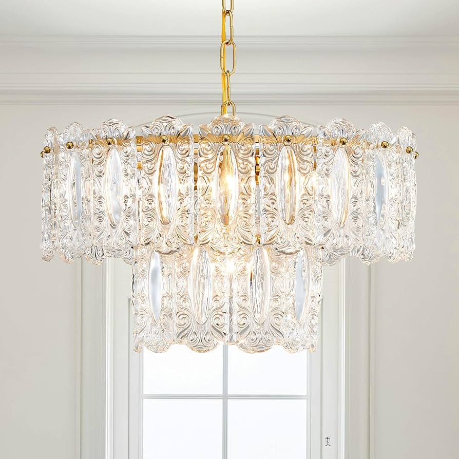 AGV LIGHTING Elegant Glass Chandelier Light Fixture, Modern Vintage Pendant Chandelier Lighting f... | Amazon (US)