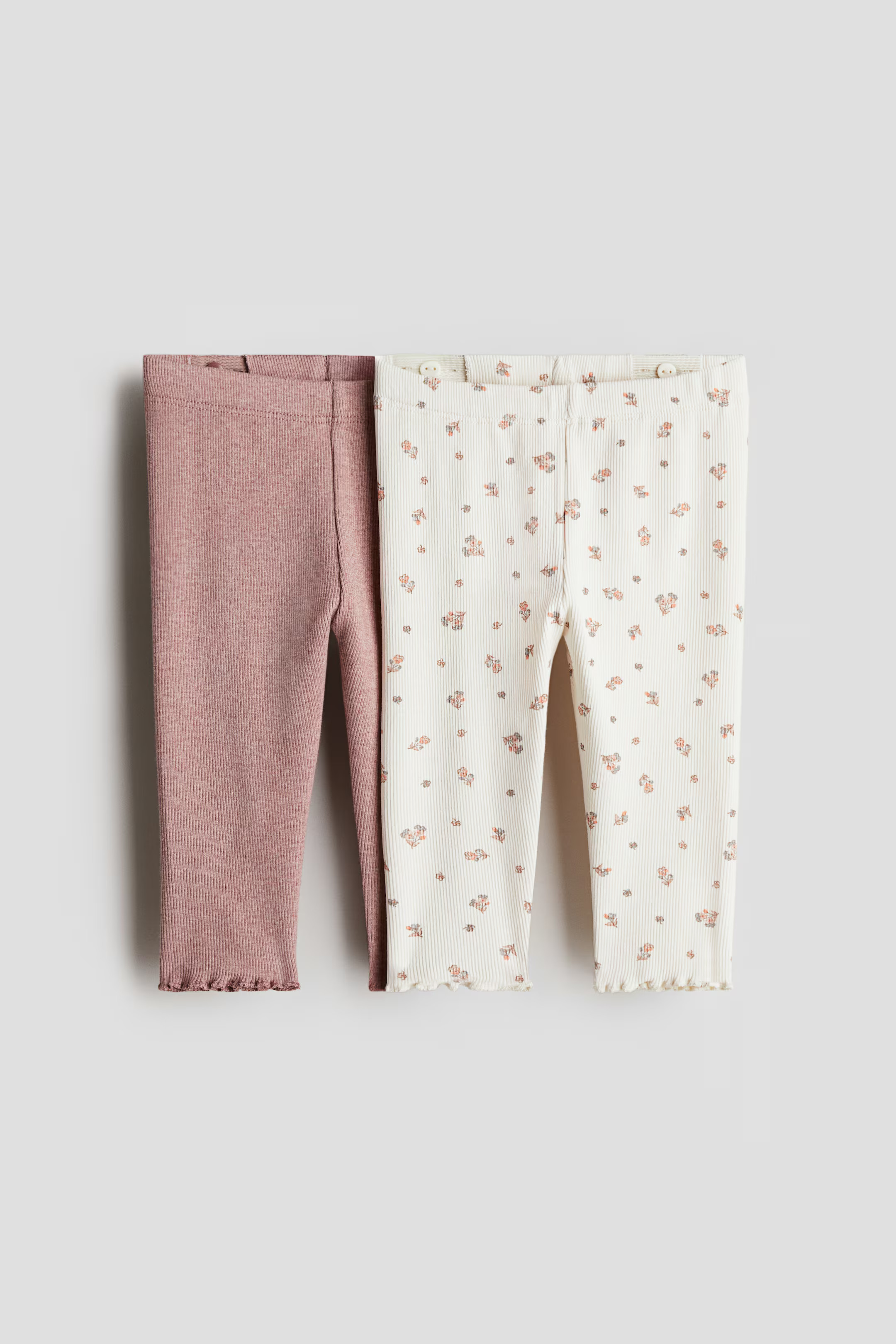 2-pack Ribbed Cotton Leggings | H&M (US + CA)