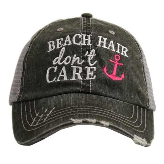 Free Shipping - Beach Hair Don't Care ANCHOR Women's Trucker Hat - KDC-TC-163 | Etsy (US)