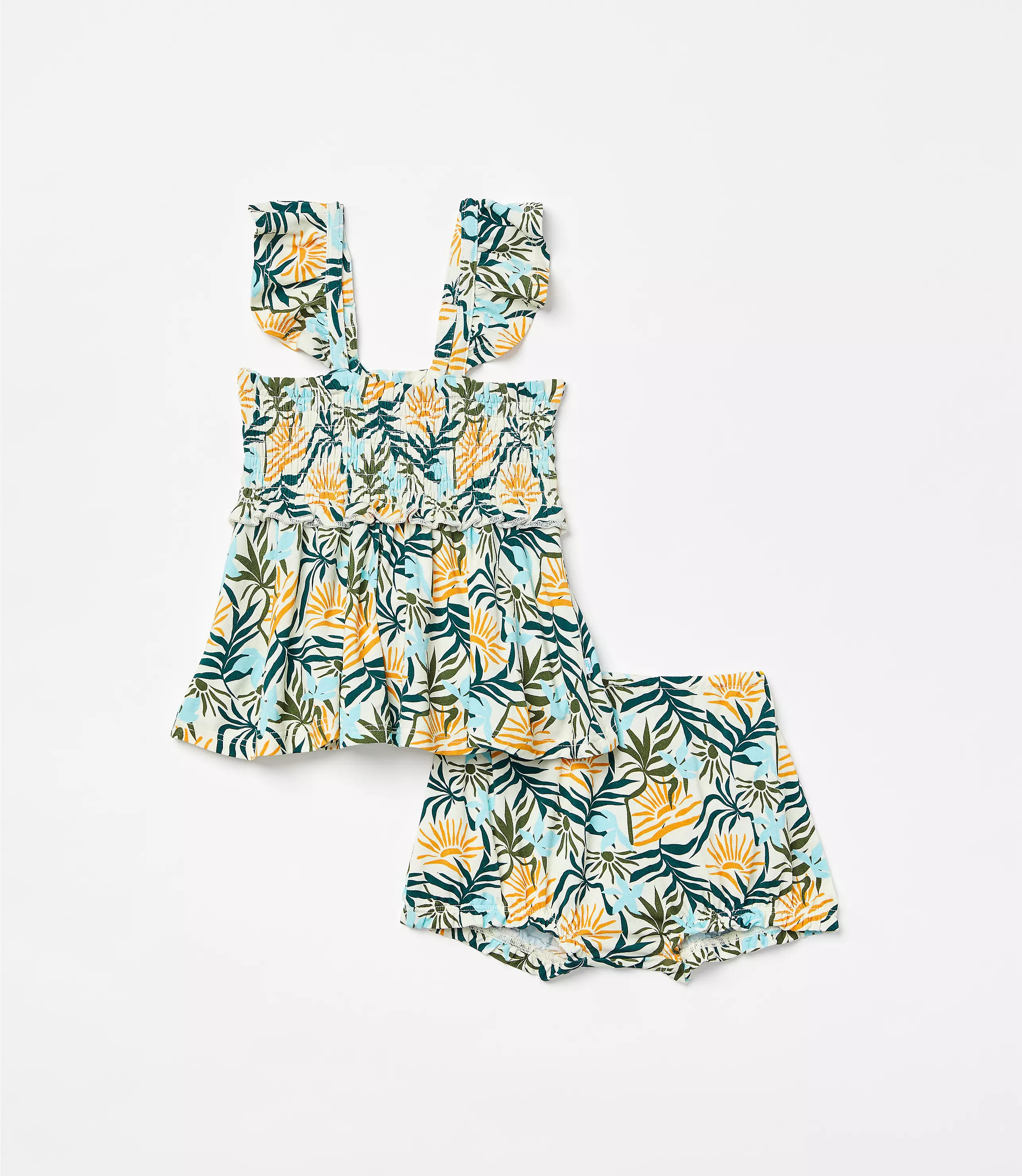 Posh Peanut x LOFT Sunset Smocked Babydoll Bummie Set | LOFT