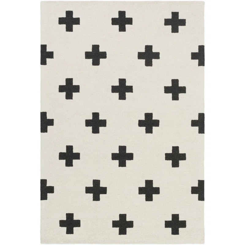 Dekoven Handmade Wool Black/Off-White Rug | Wayfair North America