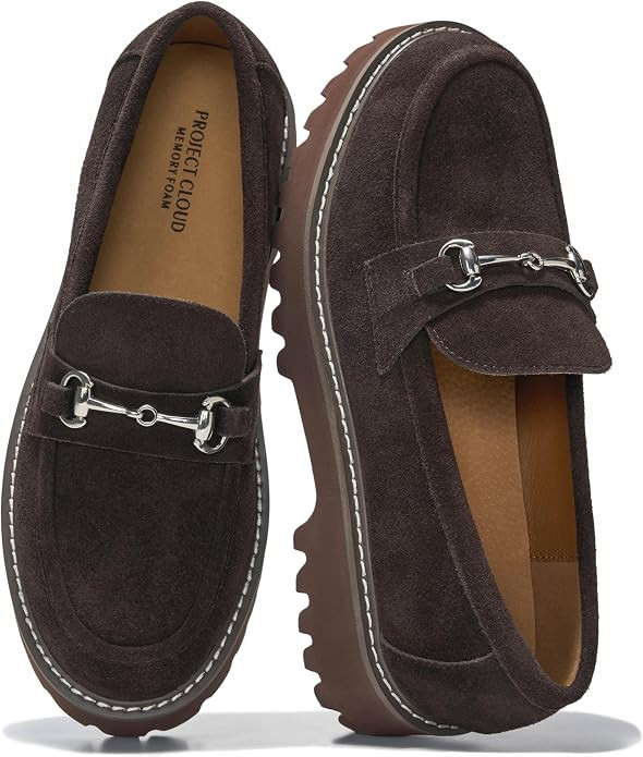 Project Cloud 100% Genuine Leather Loafers for Women Horsebit Womens Shoes | Amazon (US)