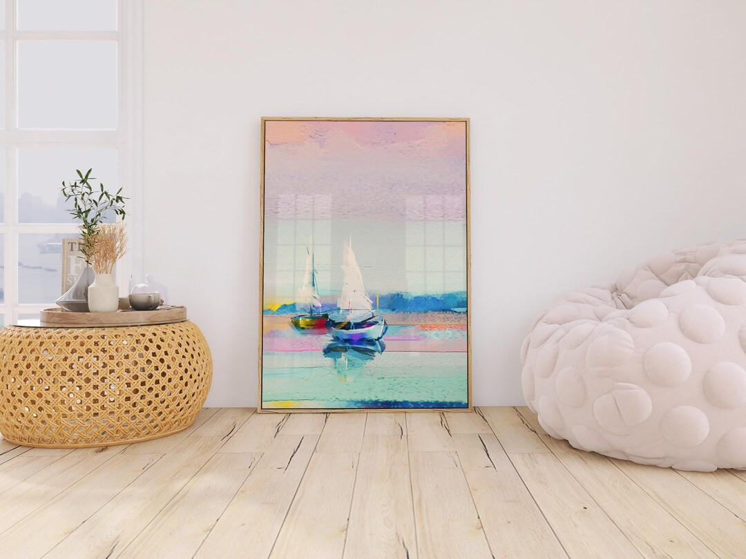 Pastel Sailboats Poster: Abstract Nautical Coastal Wall Art (digital Download) - Etsy | Etsy (US)