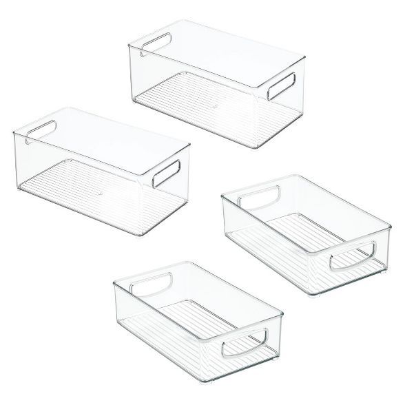 mDesign Plastic Kitchen Food Storage Organizer Bin, 4 Piece Set - Clear | Target
