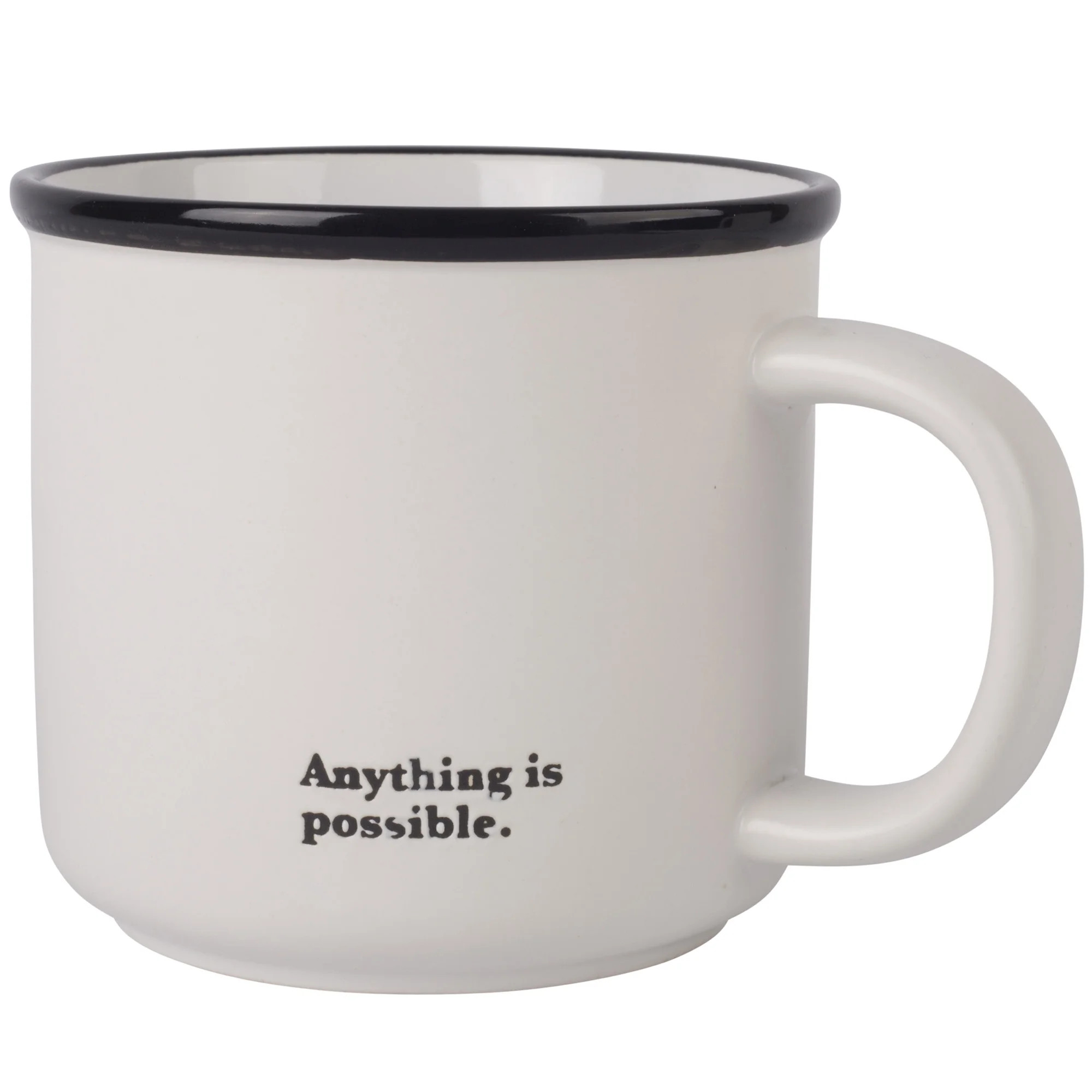 18 Fluid ounce Stoneware "Anything Is Possible" Mug, White - Walmart.com | Walmart (US)