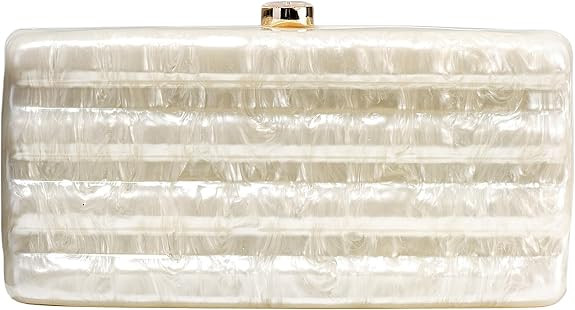 Women Acrylic Clutch Purse Marbled Evening Shoulder Bag for Wedding Cocktail Party Prom | Amazon (US)