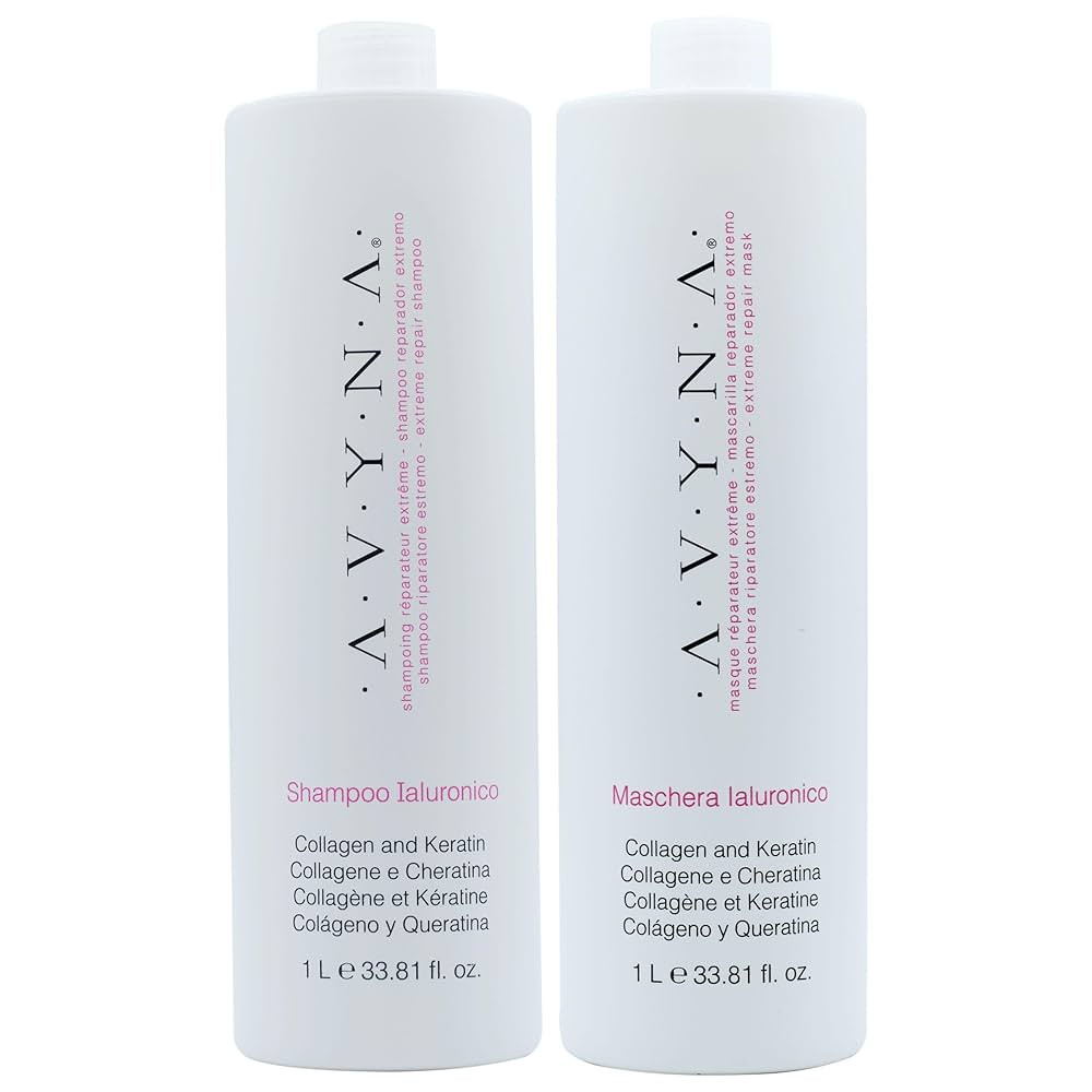 Avyna Shampoo & Conditioner (Maschera) Set for Damaged Hair with Hyaluronic Acid 33.81 Fl Oz | Amazon (US)