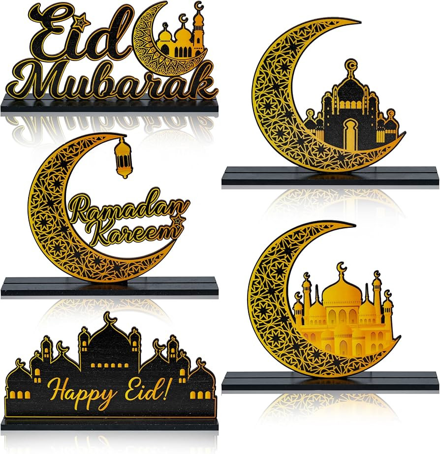 WATINC 5pcs Ramadan Wooden Centerpieces Decorations, Eid Mubarak Table Topper Decor, Happy Ramada... | Amazon (CA)