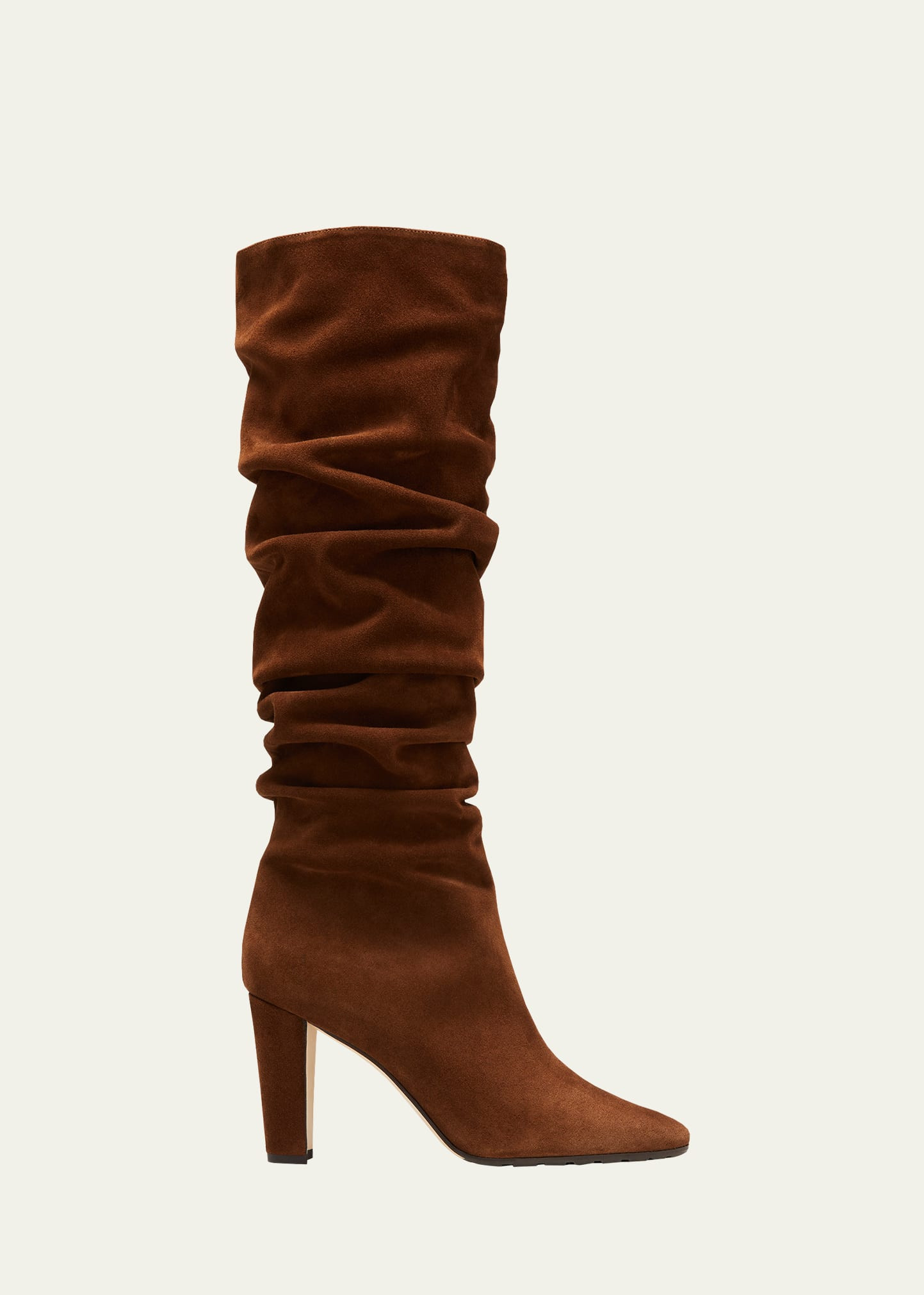 Manolo Blahnik Calassohi Ruched Suede Tall Boots | Bergdorf Goodman