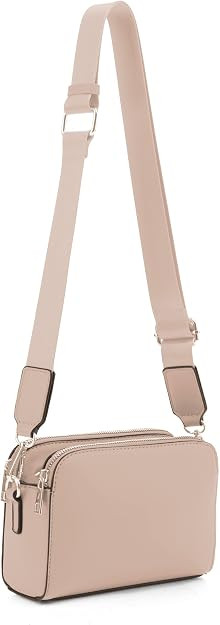 Crossbody Bags for Women Trendy Triple Zip Small Crossbody Camera Bag Purse with Wide Guitar Stra... | Amazon (US)