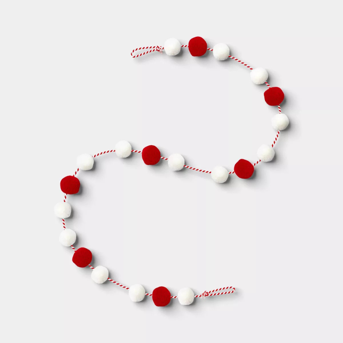 72" Christmas Pompons Garland Red/White - Wondershop™ | Target