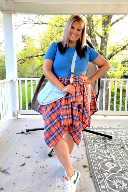 ✨SIZING•PRODUCT INFO✨
⏺ Orange and Blue Flannel Asymmetrical Skirt •• XXL •• TTS @temu  
⏺ Blue Fitted Top •• no longer available from @walmartfashion but linked similar from @amazonfashion 
⏺ Nike Blazer Jumbo Low Colorblocking ••TTS 
⏺ Blue Hobo Bag •• no longer available from @walmartfashion but linked similar from @amazonfashion 
⏺ Fave No Show Socks @amazon 

blue, orange, skirt, flannel, hobo bag, flannel skirt, Nike, blazer, jumbo, low, colorblock, fitted tee
#amazon #amazonfind #founditonamazon #amazonstyle #amazonfashion #spring #springstyle #springoutfit #springoutfitidea #springoutfitinspo #flannel #shirt #flannelshirt #plaid #plaidshirt #flannelstyle #flannellook #flanneloutfit #flanneloutfitidea #flanneloutfitinspo #grunge #grungeoutfit #grungestyle #grungelook  
#springlook #springfashion #springtops #howtostyle #skirt skirt outfit, skirt outfit inspo, skirt outfit inspiration, skirt look, skirt style, skirt fashion, short skirt, midlength skirt,  #nike #nikeshoes #nikesneakers #nikelook #nikeoutfit #nikeoutfitinspo #nikeoutfitinspiration #nikestyle #nikefashion #nikeinspo #lookswothnike #outfitswithnike #looksfeaturingnike #sneakersfashion #sneakerfashion #sneakersoutfit #tennis #shoes #tennisshoes #sneakerslook #sneakeroutfit #sneakerlook #sneakerslook #sneakersstyle #sneakerstyle #sneaker #sneakers #outfit #inspo #sneakersinspo #sneakerinspo #sneakerinspiration #sneakersinspiration #blue #lightblue #babyblue #cobaltblue #blueoutfit #blueoutfitinspo #bluestyle #blueshirt #orange #outfit #orangeoutfit #orangeoutfitinspo #orangeoutfitinspiration #orangelook #orangestyle #orangefashion #outfitwithorange #lookwithorange #withorange #featuringorange #colorful #colorfuloutfit #colorfullook #colorfulinspo 
#blueoutfitinspiration #outfitwithblue #bluelook ##orange
#under20 #under30 #under50 #under75 #under100
#affordable #budget #size14 #size16 #size12 #medium #large #extralarge #xl #curvy #midsize #pear #pearshape #pearshaped
budget fashion, affordable fashion, budget style, affordable style, curvy style, curvy fashion, midsize style, midsize fashion


#LTKMidsize #LTKFindsUnder50 #LTKStyleTip