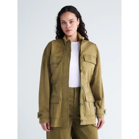 Scoop Women's and Women's Plus Cinched Waist Barn Jacket, Sizes XS-4X | Walmart (US)