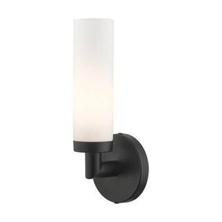 Livex Lighting Aero 1 Light Black ADA Single Sconce 10103-04 | The Home Depot