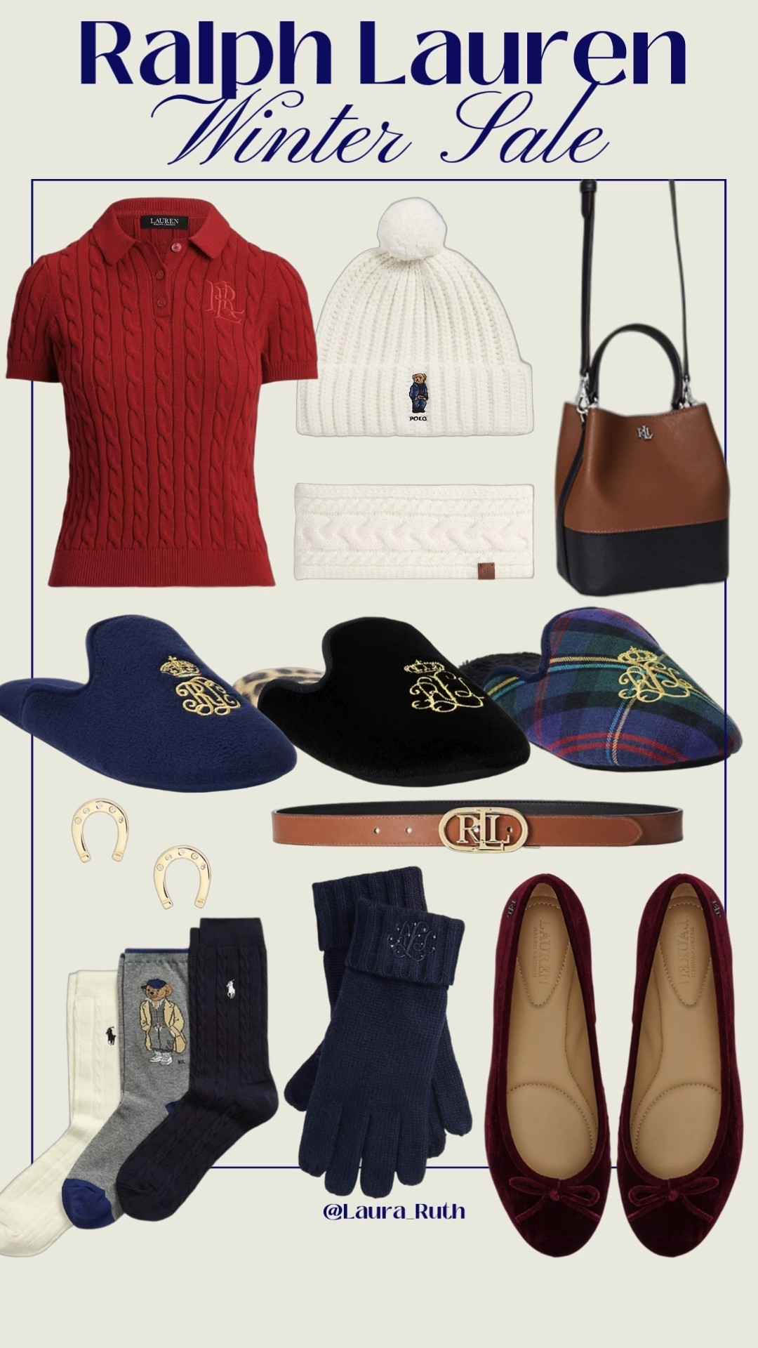 Ralph Lauren Winter Sale must-haves 🤍 timeless knits, cosy cold weather accessories, classic Ralph Lauren slippers & velvet flats, Polo Bear favorites, chic leather handbags, and elevated everyday essentials. Perfect preppy winter staples for Christmas, winter outfits, gifting ideas, and effortless old-money style now on sale. 

#LTKuk #LTKwinter #LTKsale
