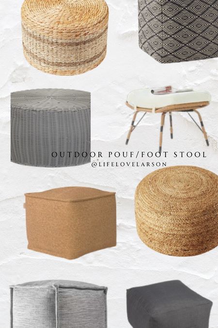 Outdoor pouf, outdoor ottoman, outdoor footstool, outdoor furniture 

#LTKSeasonal #LTKhome