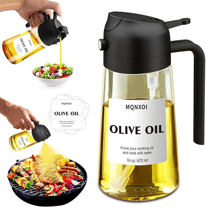 2 in 1 Glass Oil Sprayer & Dispenser,16oz/470ml Olive Cooking, Air Fryer, and Salad, for Kitchen ... | Amazon (US)