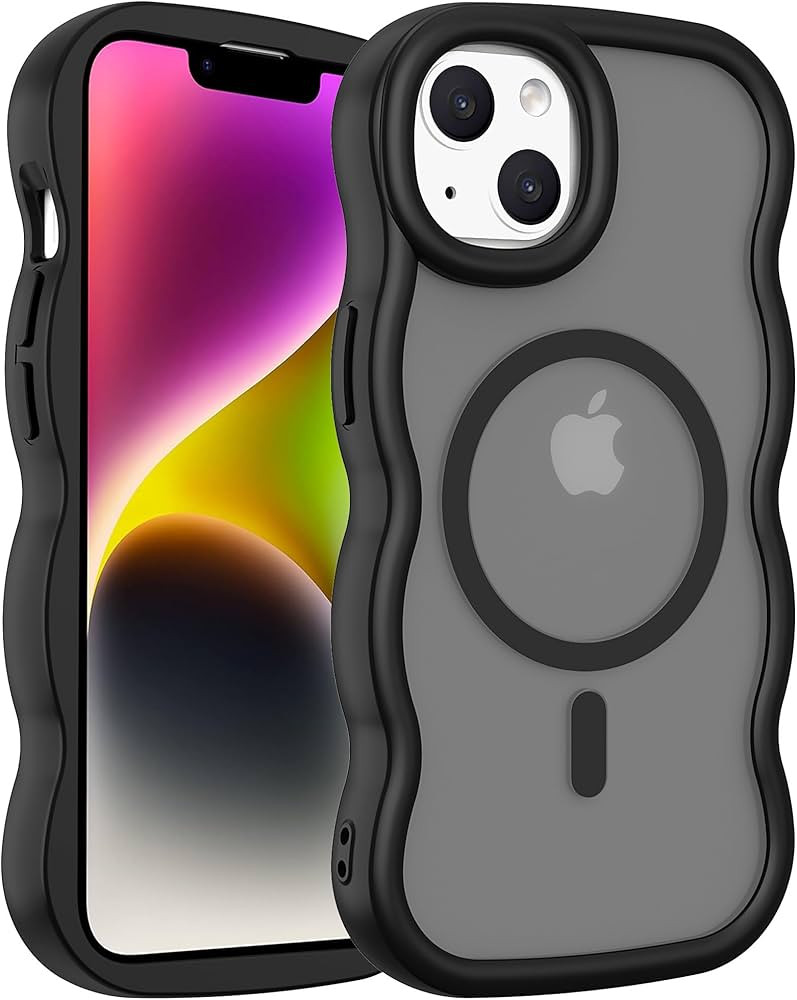 Cute Magnetic for iPhone 14 Case: [Curly Wave Edge] [Compatible with MagSafe] [Curly Wave Edge] [... | Amazon (US)