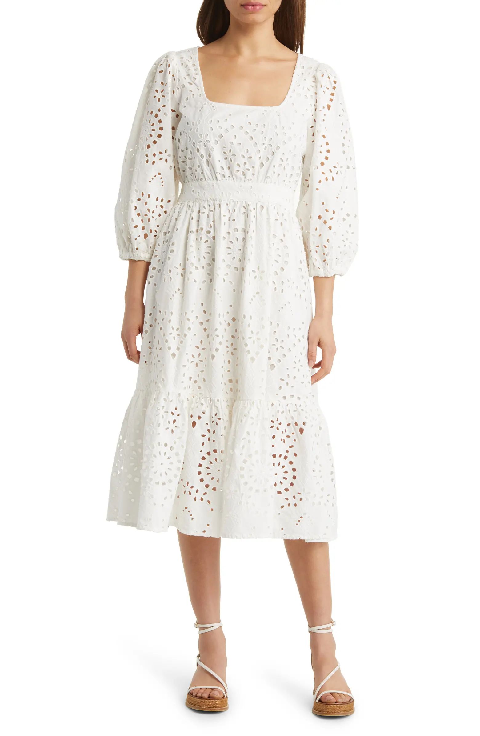 Matching Family Moments Broderie Anglaise Tiered Dress | Nordstrom