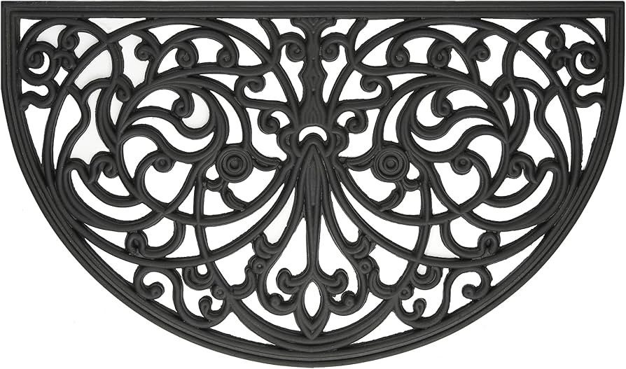 Wrought Iron Rubber Door Mat, Ironworks - 18 Inch Width, 30 Inch Length - Durable, Easy to Clean ... | Amazon (US)