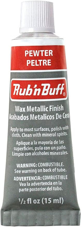 AMACO 76380A Rub 'n Buff Wax Metallic Finish, Pewter, 0.5-Fluid Ounce | Amazon (US)
