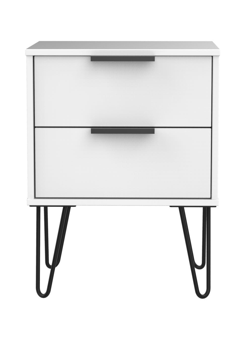 Swift Milano 2 Drawer Bedside Table (57cm x 45cm x 39.5cm) – White | Matalan (UK)
