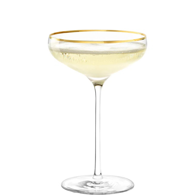 Coupe Cocktail With Gold Rim Set (Set of 4) | Wayfair North America
