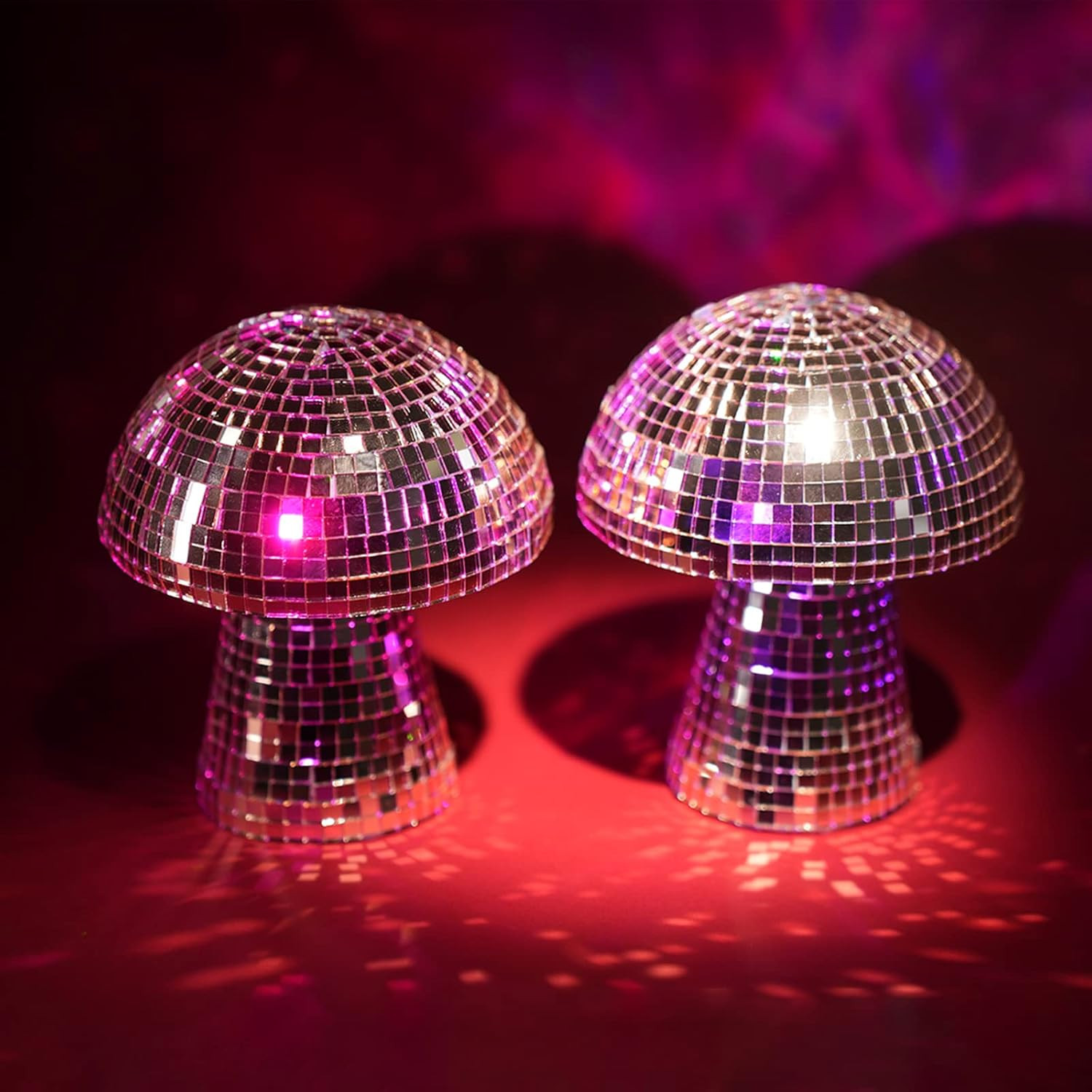 2 Pack Mushroom Disco Ball, Mushroom Disco Party Decorations, Mirror Disco Ball Shape for Table, ... | Amazon (US)