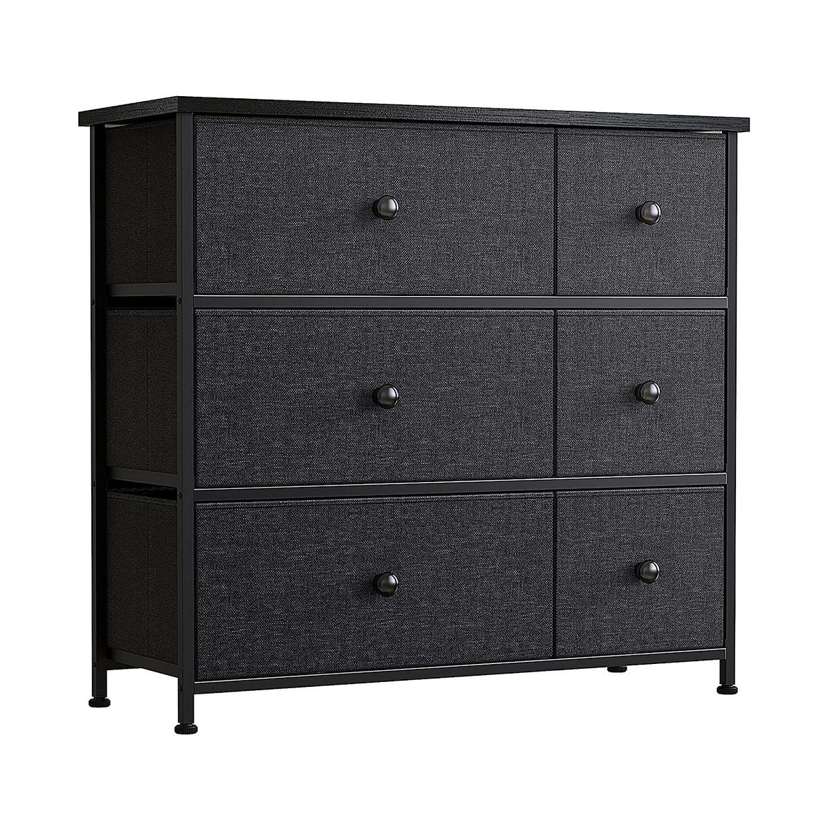 REAHOME 6 Drawer Steel Frame Bedroom Storage Organizer Chest Dresser, Black Grey | Kohl's