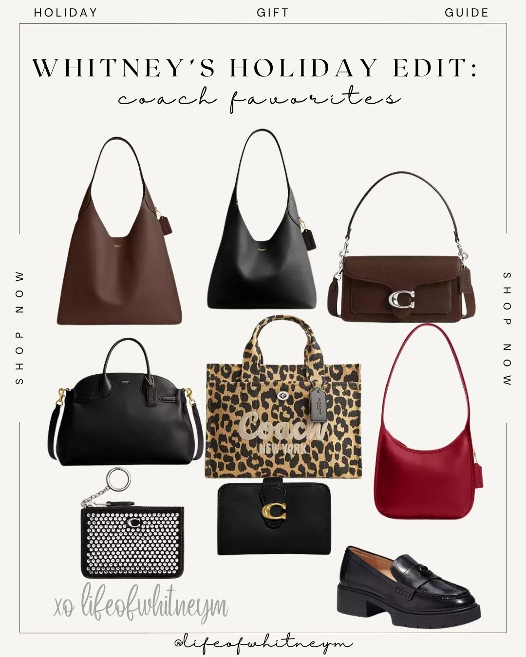 Step into the season of giving with my Holiday Edit ✨ Featuring my top Coach picks that blend timeless elegance with everyday style. Perfect for gifting (or keeping 😉) —my guide ti the the ultimate wish list! 👜🎁

HolidayGiftGuide |CoachEdit | DesignerFavorites| HolidayStyle | TimelessAccessories | GiftInspo| Coach Favorites | HolidayWishlist | Coach Most Wanted | Coach Brooklyn | Handbags For Her

 

 #LTKGiftGuide #LTKHoliday #LTKSeasonal