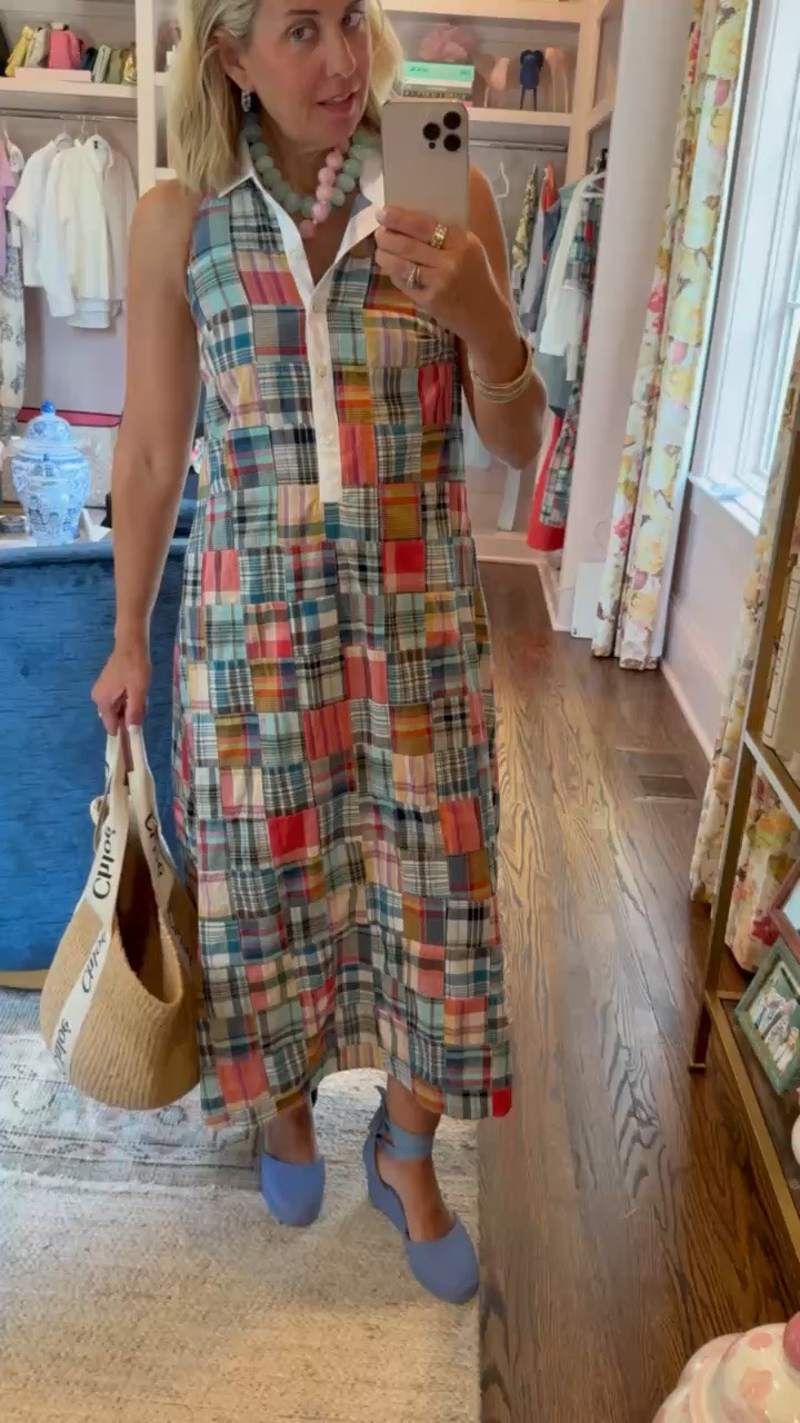 Marvelous madras dress from Tnuck! Yall have seen me in the skirt in this print and it is absolutely fabulous. I’m in xs and 8 espadrille tts. 

*code Catherine20 for 20% off at Allie + Bess

#LTKdayinmylife #LTKmomlife #LTKOver40