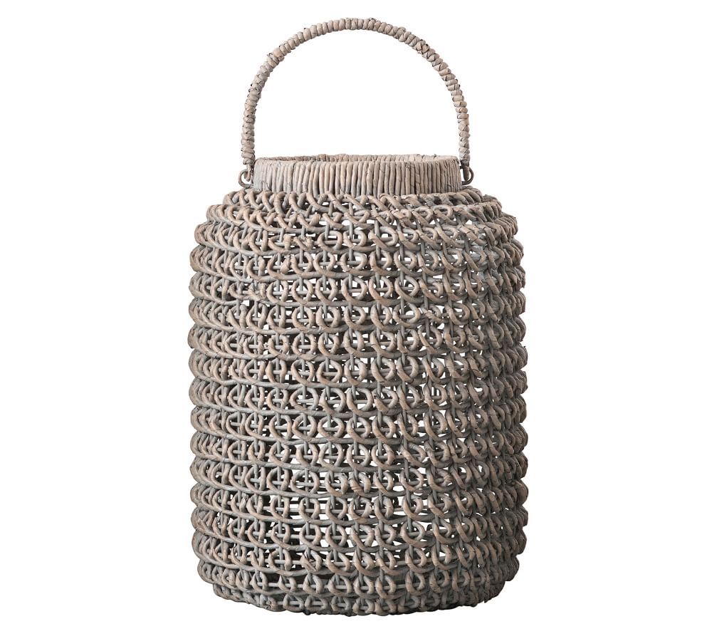 Mae Water Hyacinth Lantern With Handle | Pottery Barn (US)