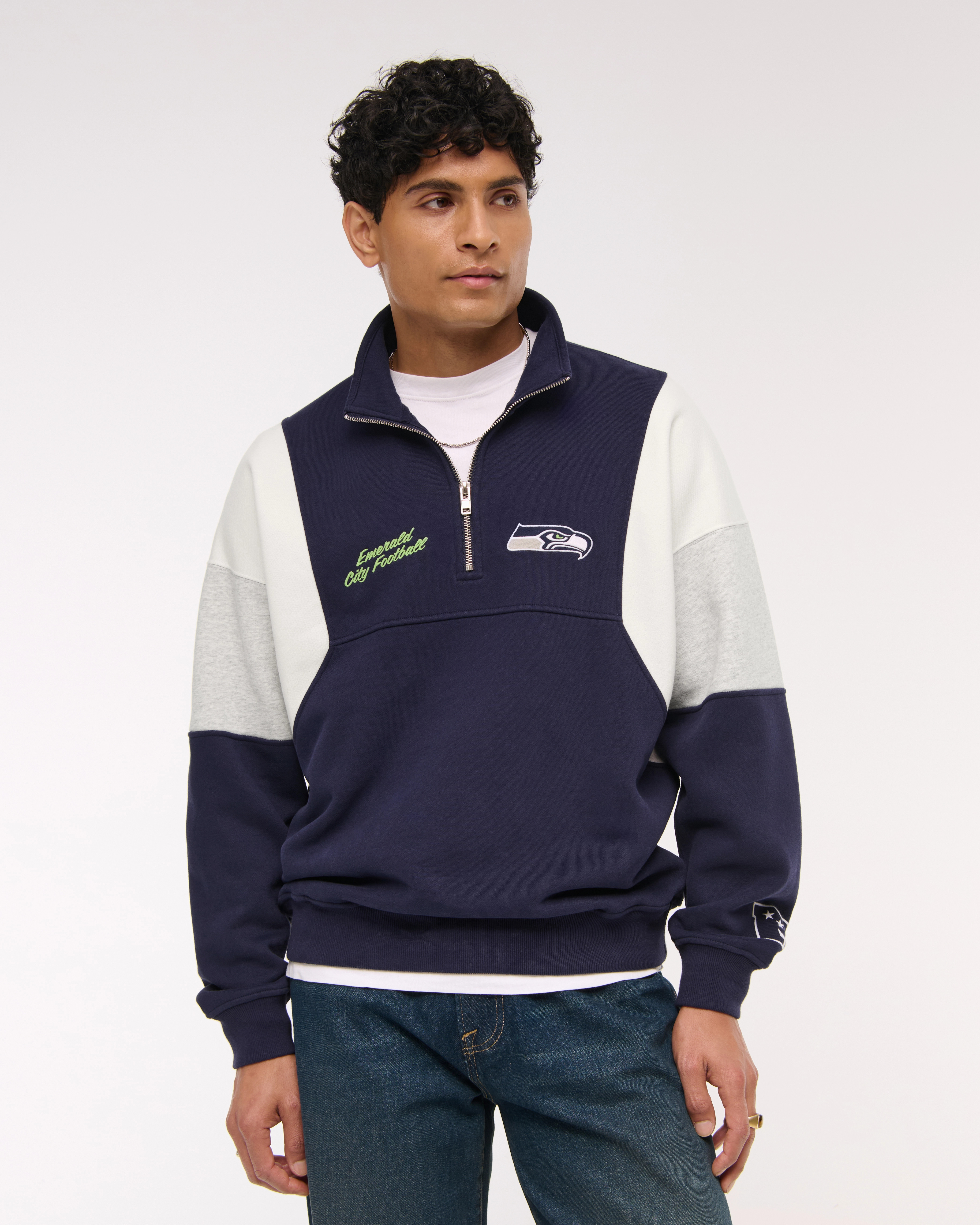 Seattle Seahawks Half-Zip Sweatshirt | Abercrombie & Fitch (US)