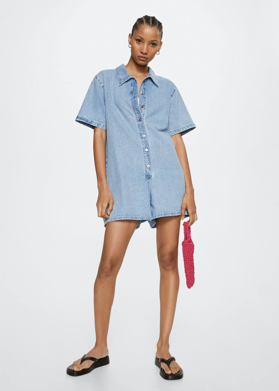 Denim cotton jumpsuit | MANGO (US)