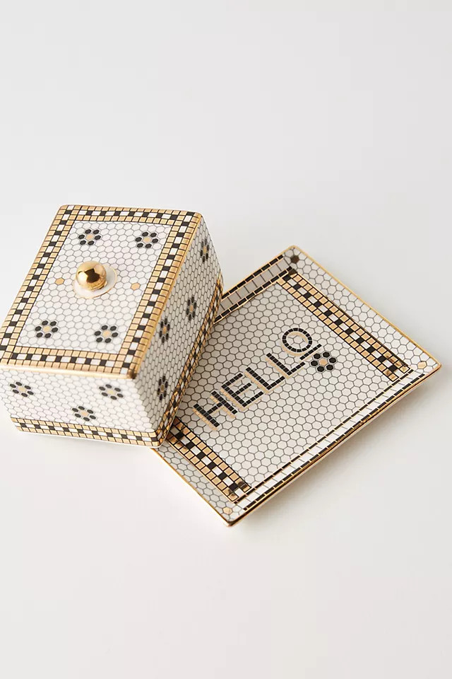 Bistro Tile Hello Butter Dish | Anthropologie (US)