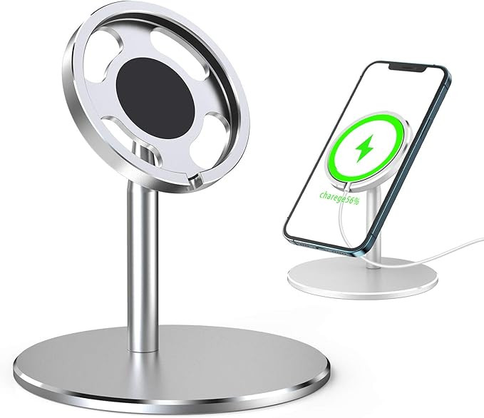 Aluminum Cell Phone Stand for MagSafe Charger,Adjustable Stand for MagSafe Work with iPhone 12/Pr... | Amazon (US)