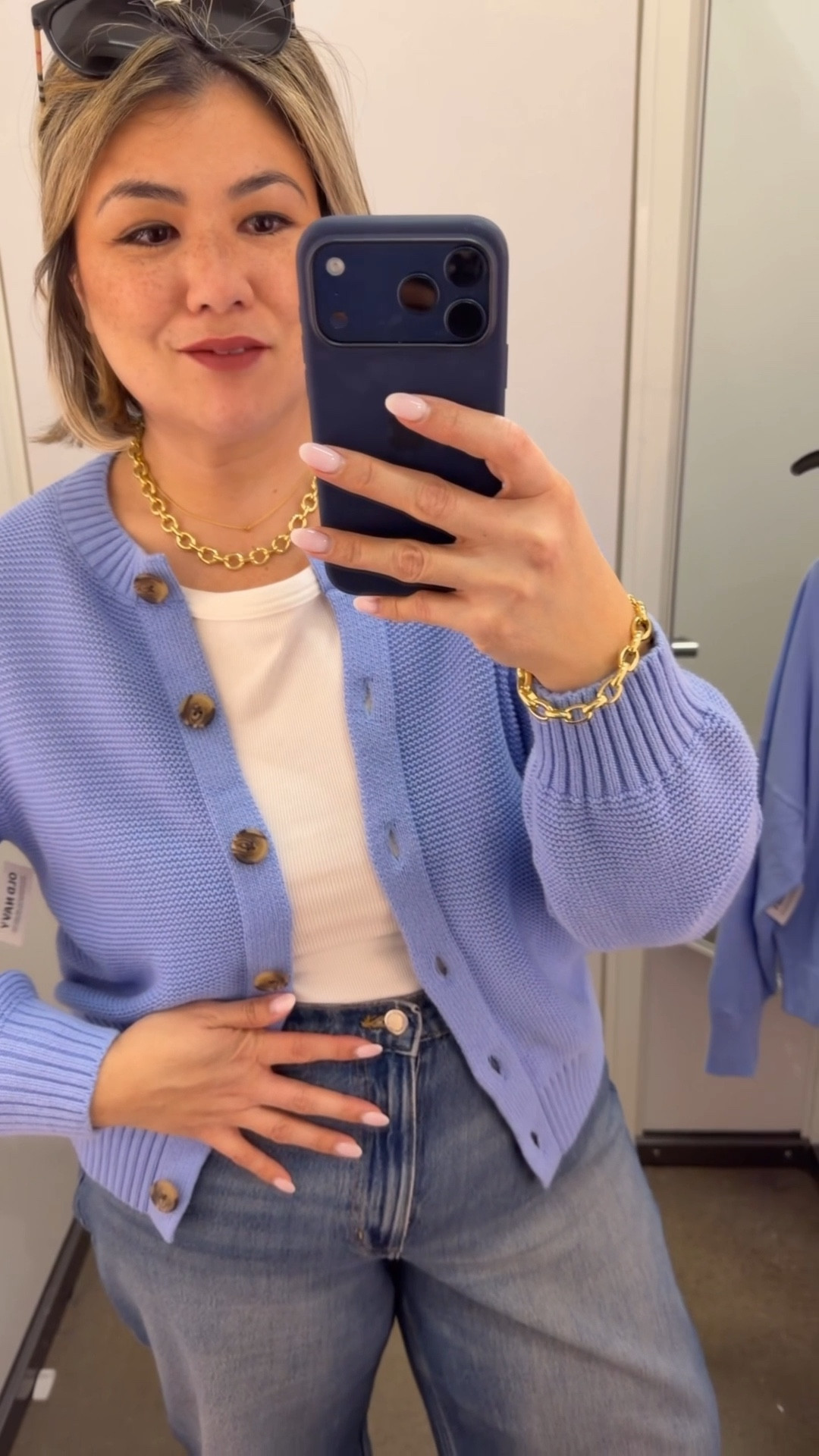 Tried this 100% cotton cardigan on in a size large. This one seems to run through the size. While this periwinkle blue is not available at the moment, there are several other colors that are beautiful as well. This one is full price right now so there is no rush just sharing so that you have an idea should you like it and want to snag it when it is on sale. Be sure to save this post and select to be notified when sales happen.

#LTKOver40 #LTKMidsize