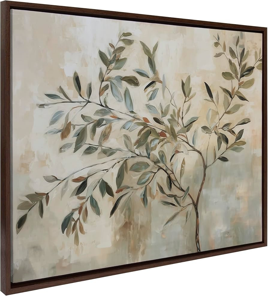 Kate and Laurel Sylvie Olive Tree Abstract Framed Canvas Wall Art by The Creative Bunch Studio, 4... | Amazon (US)