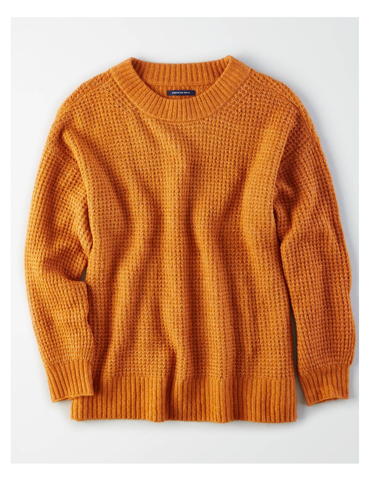 AE Cloudspun Sweater, Mustard | American Eagle Outfitters (US & CA)